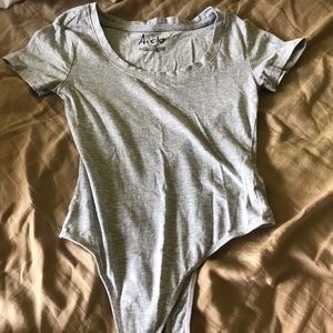 grey body suit
